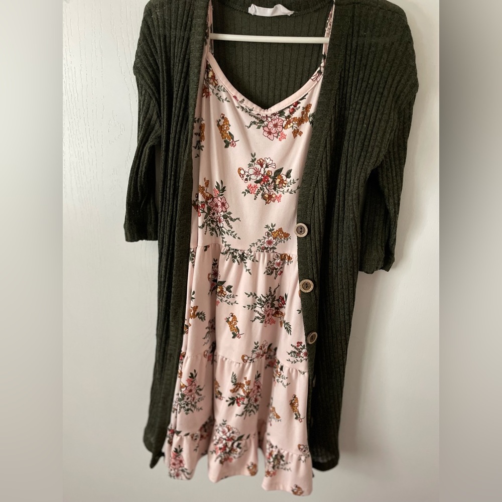 Girls dress with cardigan